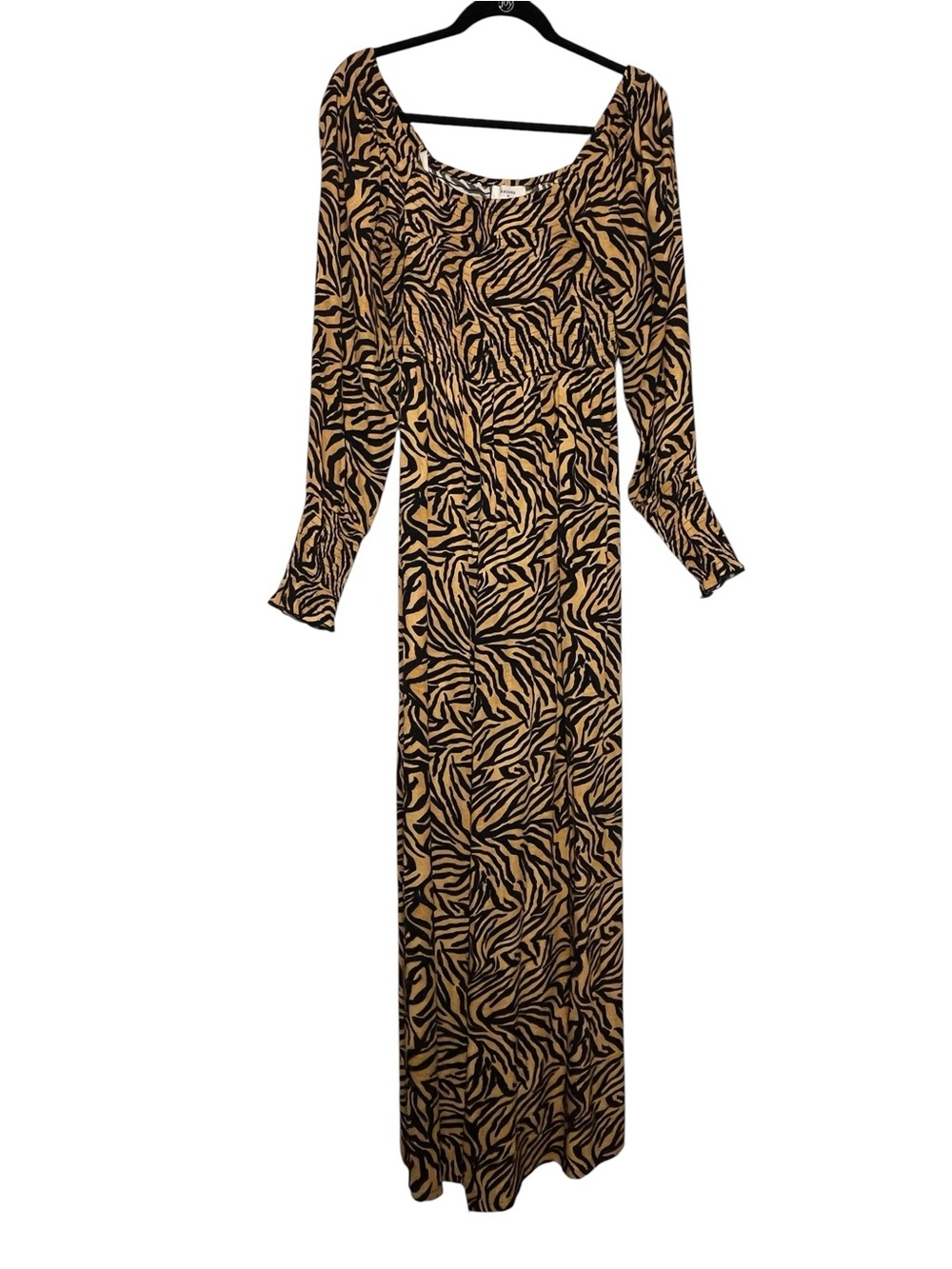 Kachel x Anthropologie Tiger-Striped Jumpsuit Wide Leg Smocked Animal Artsy 10 - Picture 4 of 12